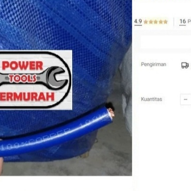 

Kabel Las 70mm SUPER SUNFLEX Full Tembaga 70 mm Biru Welding Cable