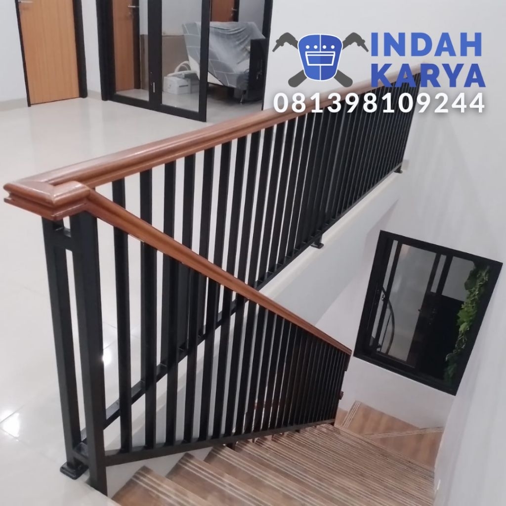 railing tangga handrail kayu