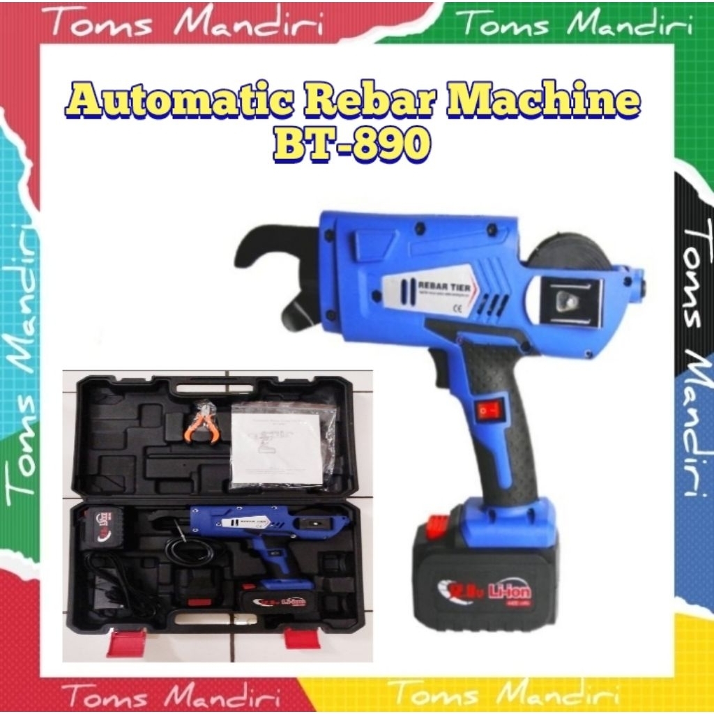 Mesin Pengikat Besi Otomatis Rebar Tier BT890 12.8V Li-Ion – Alat Ikat Beton Cepat & Praktis