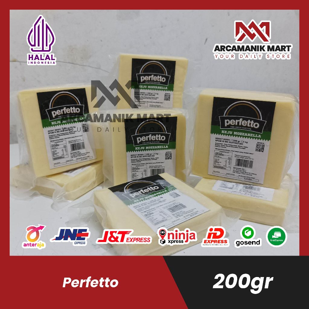 

KEJU MOZARELLA PERFETTO 200GR / Keju Mozzarella Perfetto 200gr Murah Import Exp Lama Halal