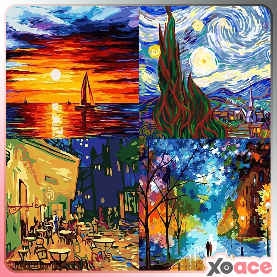 

KODE Q18X 4x5 DIY Paint By Number Painting By Numbers Kit Digital Lukisan Seri P Scenery Pemandangan