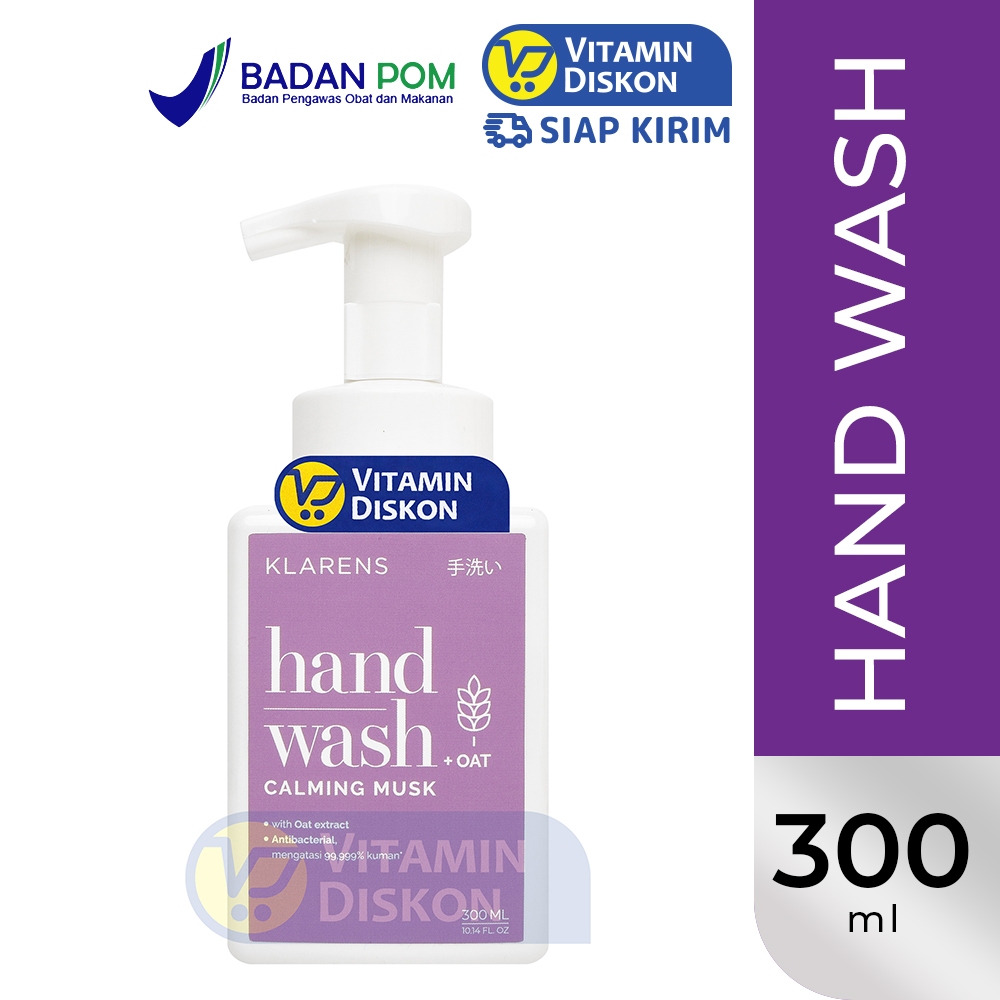 KLARENS HAND WASH CALMING MUSK - 300ML | Sabun Cuci Tangan Anti Bakteri, Untuk Kulit Sensitif, Eksim