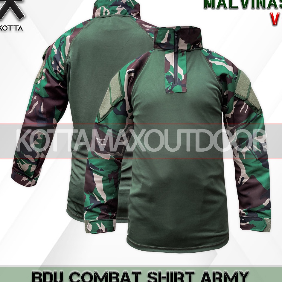 Miliki  BAJU TACTICAL KAOS BDU COMBAT SHIRT TAKTIKAL DRY FIT LORENG TNI MALVINAS LEHER TINGGI TUTLEN