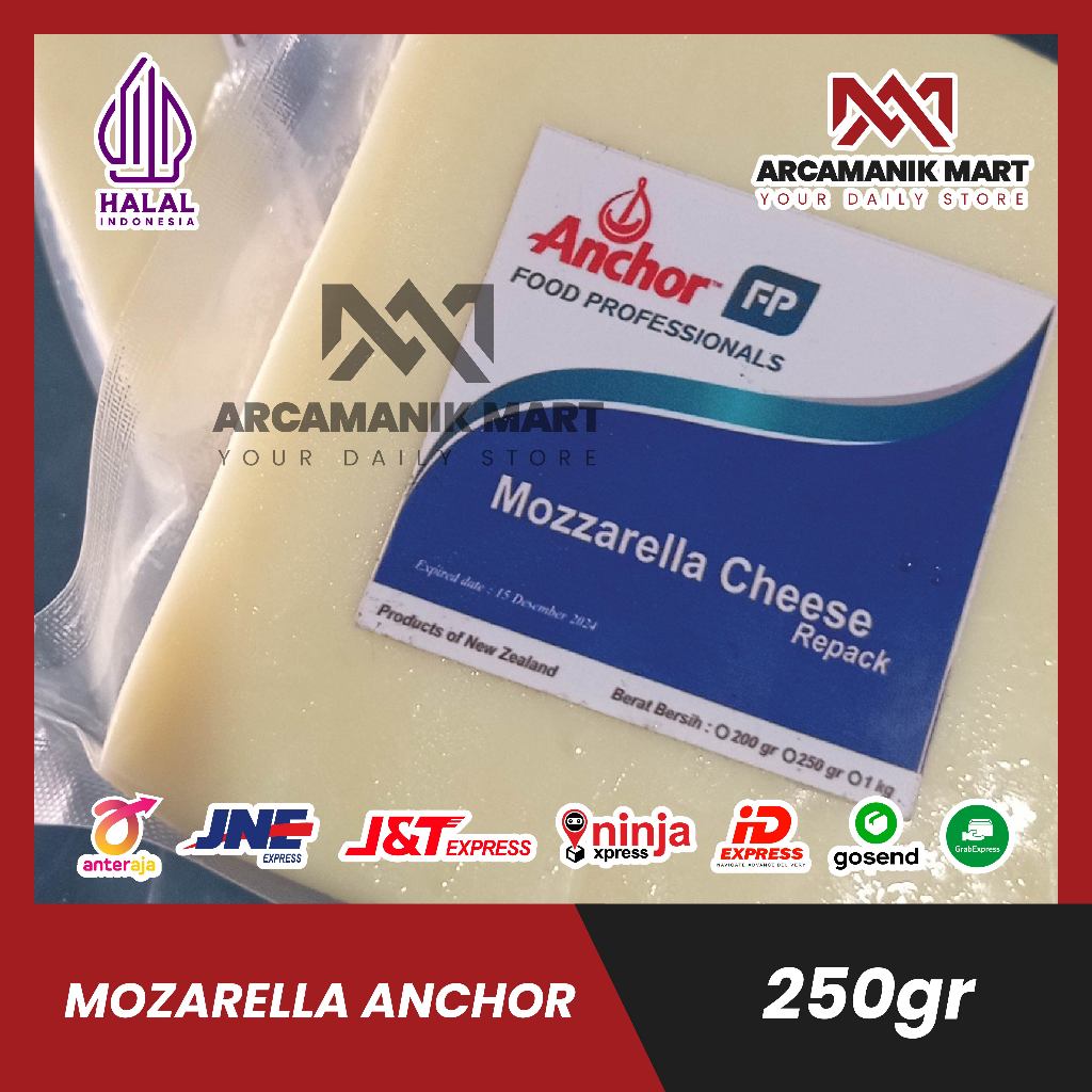 

KEJU MOZARELLA ANCHOR 250GR / keju mozzarella anchor 250gr fresh exp panjang halal