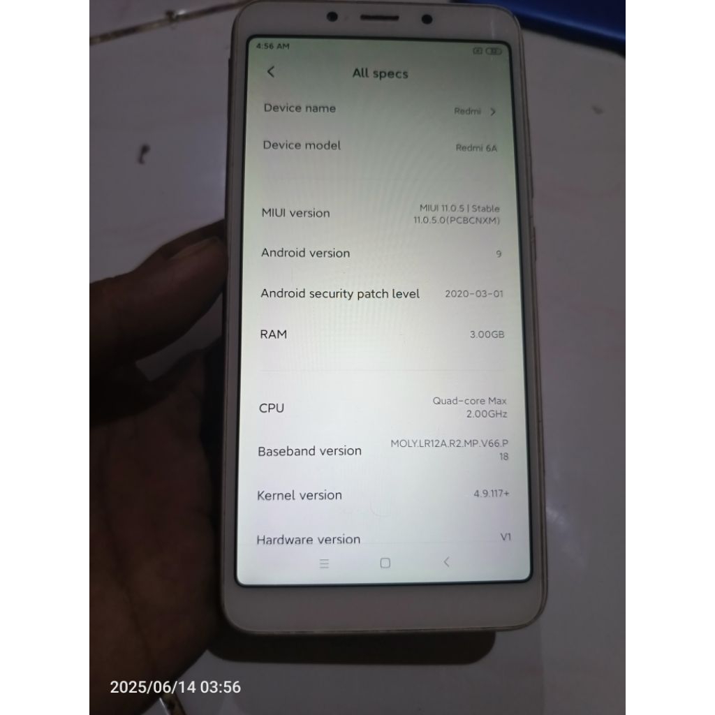 HP REDMI 6A SEKEN SINGEL SIM
