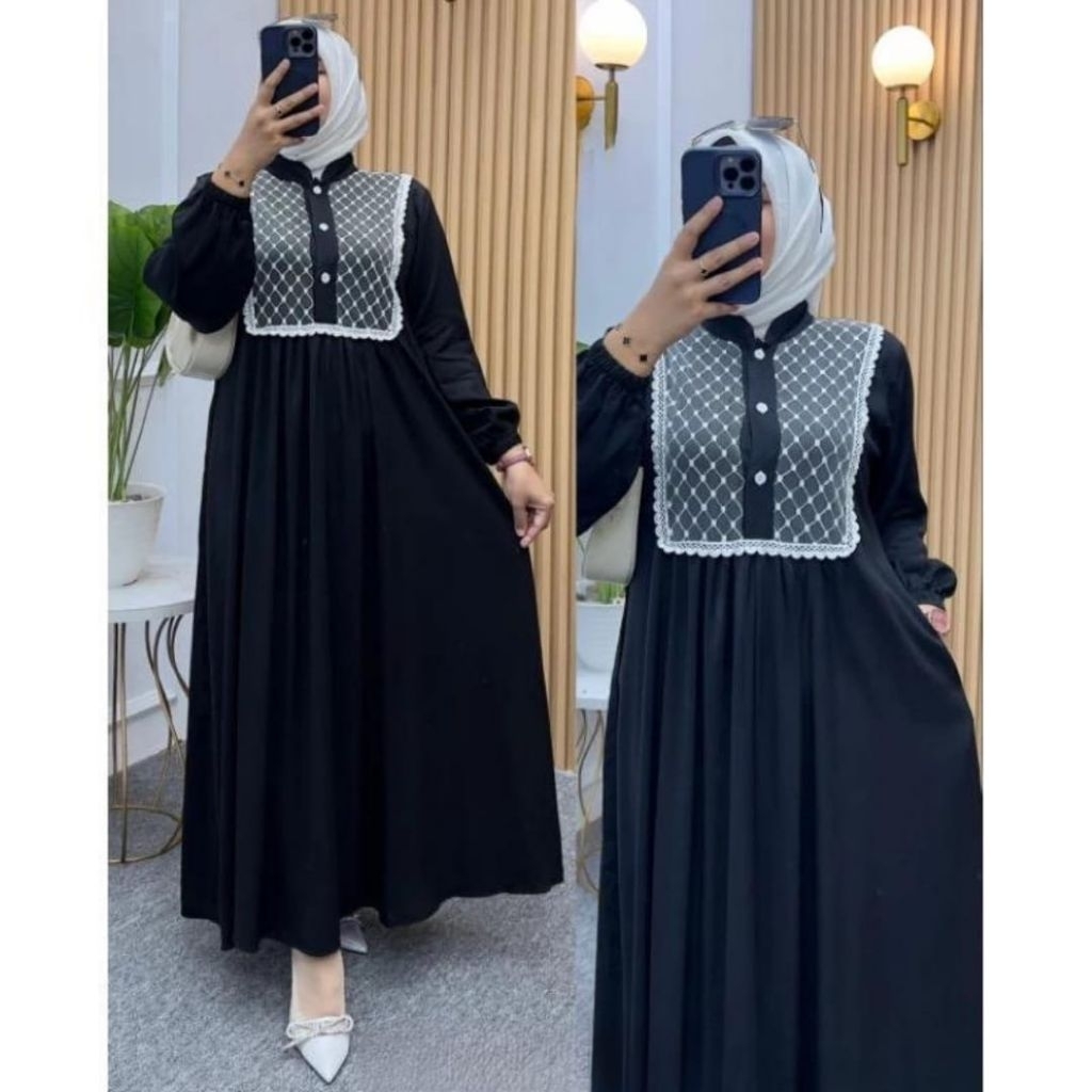 BAJU GAMIS CRINKLE AIRFLOW YURAI BAJU WANITA Anti Kusut Bahan Adem