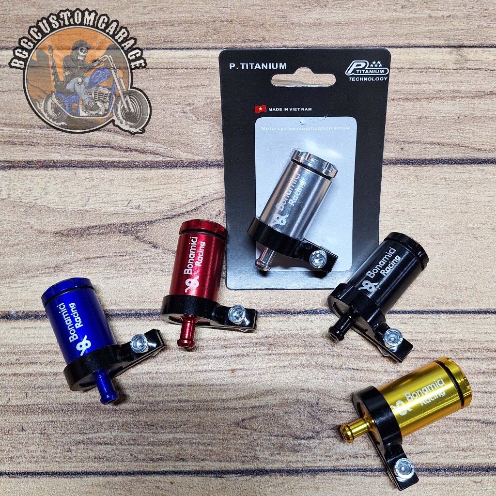 TABUNG MINYAK REM BONAMICI RACING VIETNAM TITANIUM . TABUNG MASTER REM UNIVERSAL DEPAN / BELAKANG