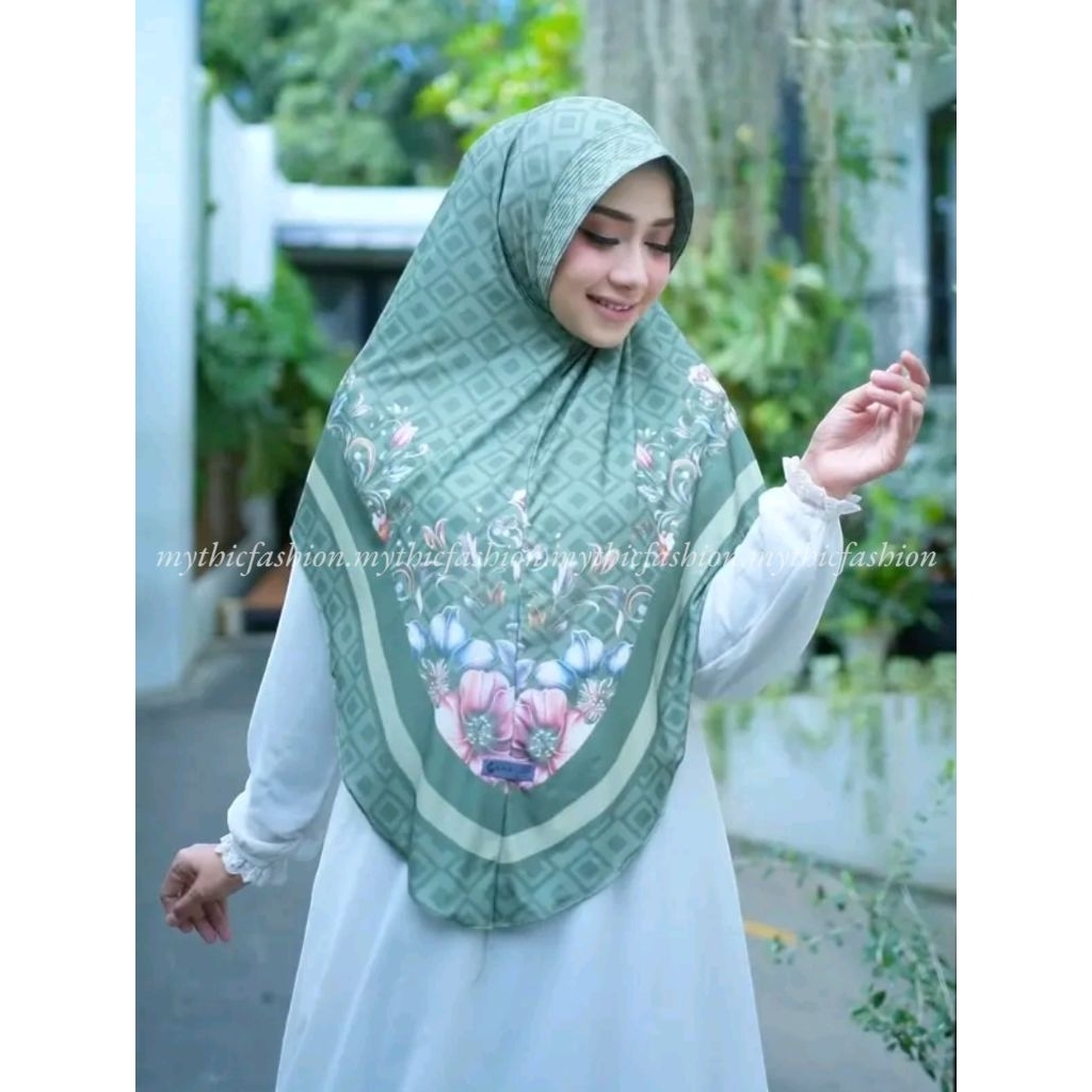 HIJAB BERGO INSTAN DAILY MOTIF PREMIUM - JILBAB PRINTING KHIMAR SYAR'I WANITA