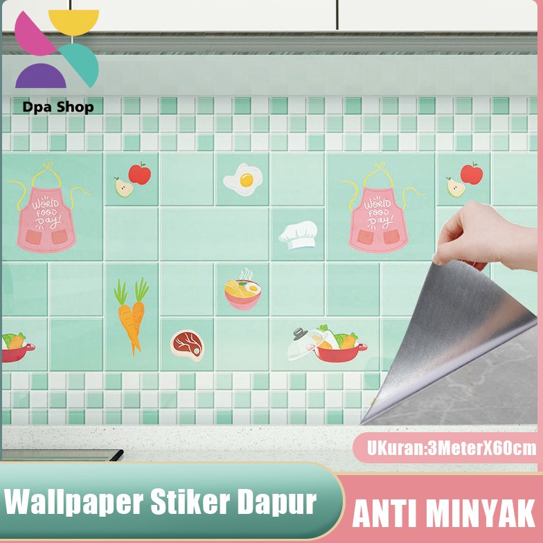 New Collection Stiker Dinding Anti Minyak 6cm x 3meter Stiker Dinding Dapur Kamar Mandi Wallpaper St