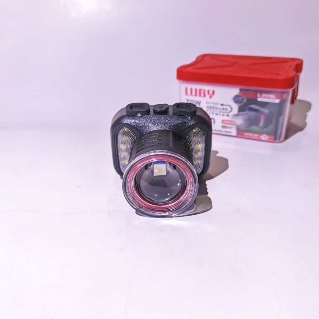 ‎Luby Senter kepala/Headlamp 70 Watt L-2925L ZOOM Cahaya Putih‎