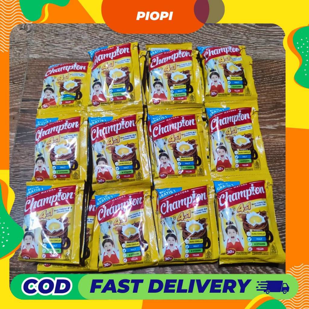 

Piopi Champion susu coklat 1 RENCENG ISI 11
