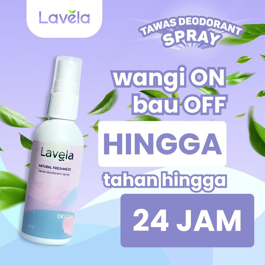 LAVELA Tawas Deodorant Spray 60 ml - Non Alkohol, Halal, Ready BPOM