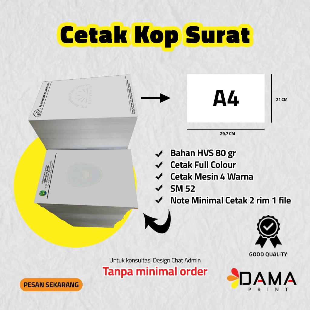 

CETAK KOP SURAT / KOP SURAT A4 / KOP SURAT MURAH / KOP SURAT PERUSAHAAN FULL COLOR