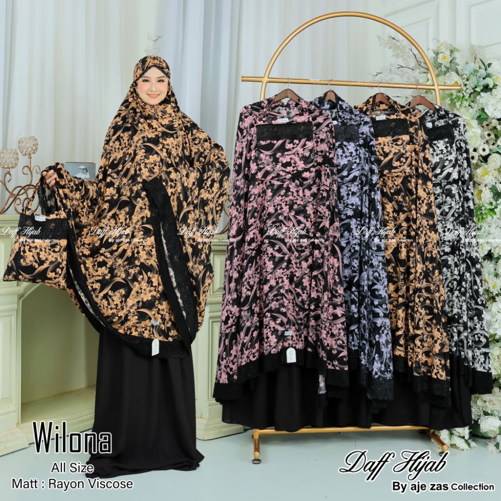 DAFF HIJAB//MUKENA DEWASA 2IN1 RAYON VISCOSE RENDA STRETCH