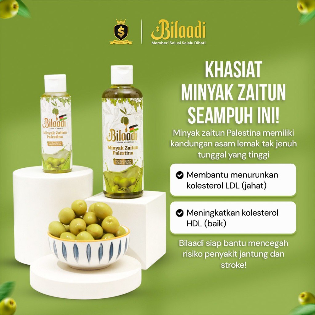 

MINYAK ZAITUN BILAADI ORIGINAL MINYAK ZAITUN PALESTINA 100ml / Bilaadi Minyak Zaitun Palestina