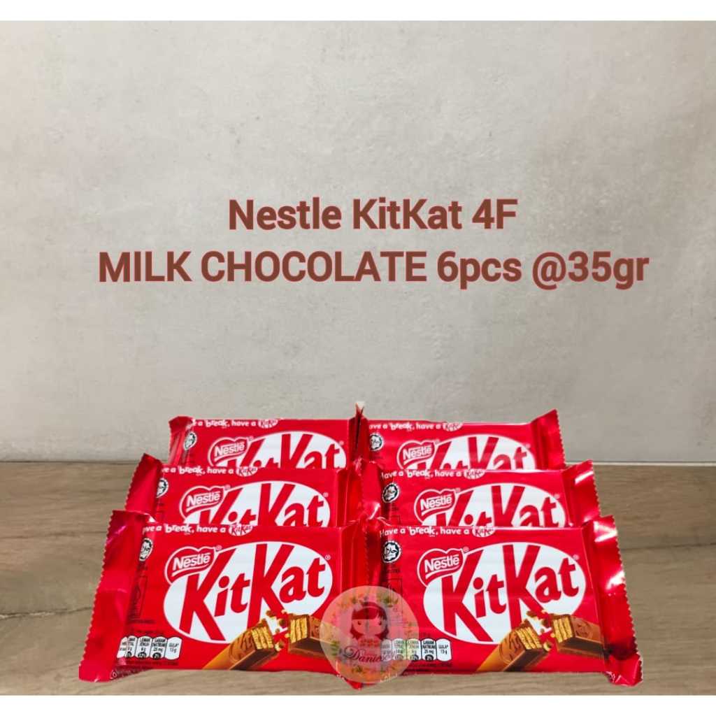 

.6 pcs Nestle kitkat 4F 35 gr milk chocolate green tea wafer ( ds bgr )