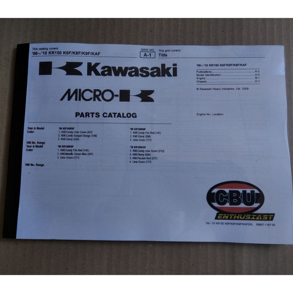 Termurah Buku Part Katalog Ninja 150 RR Old SE 2006 2008 2009 2010 Terlengkap