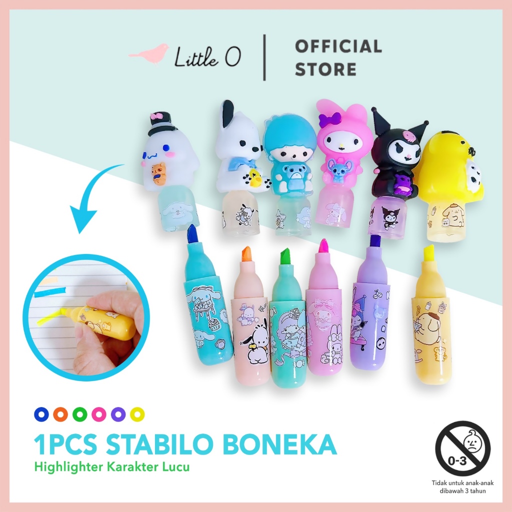

1PCS Stabilo Sanrio Stabilo Highlighter Penanda Stabilo Lucu Karakter Cinnamorol Pochaco Mymelody