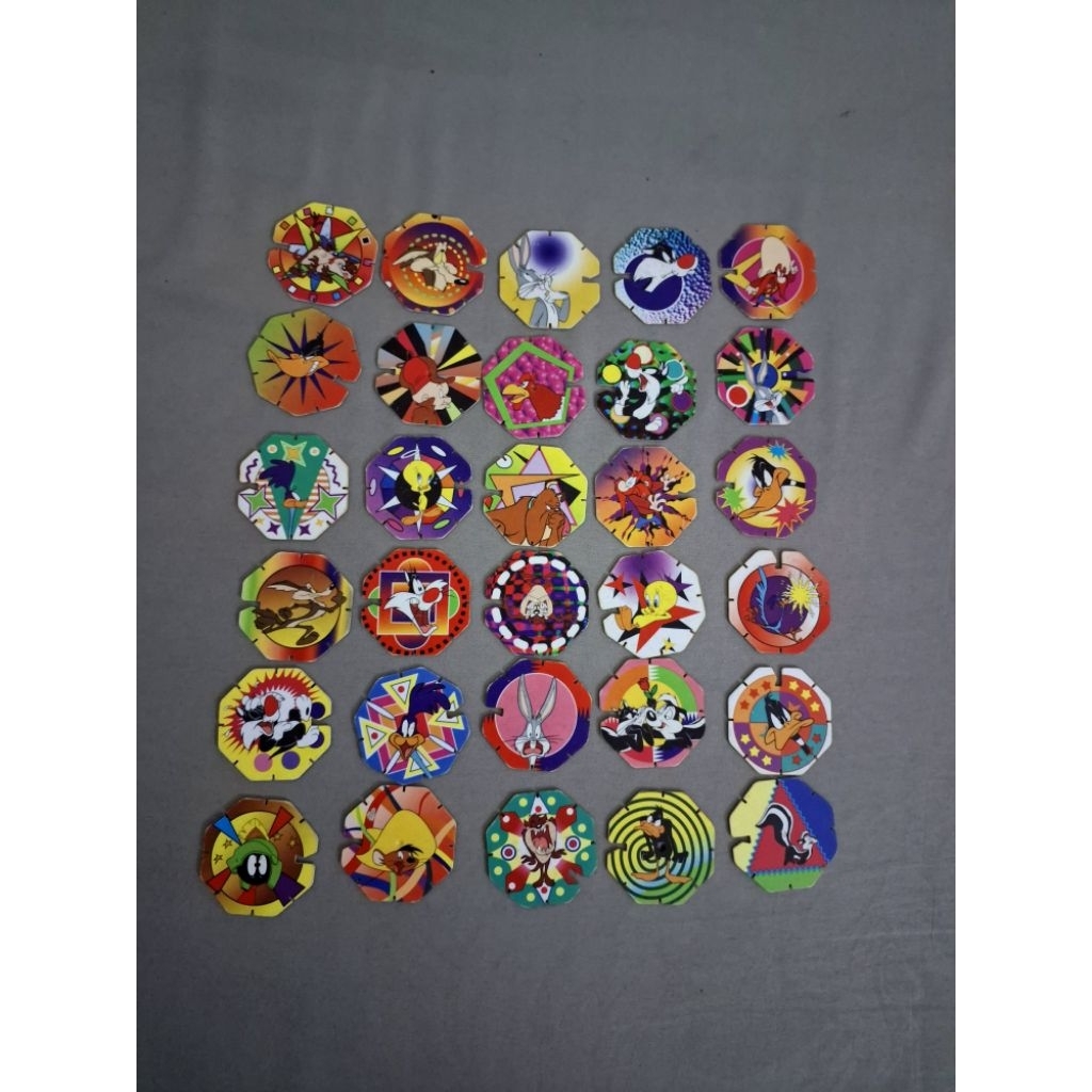 tazos looney tunes bintang 3 fullset 30pcs kondisi bagus
