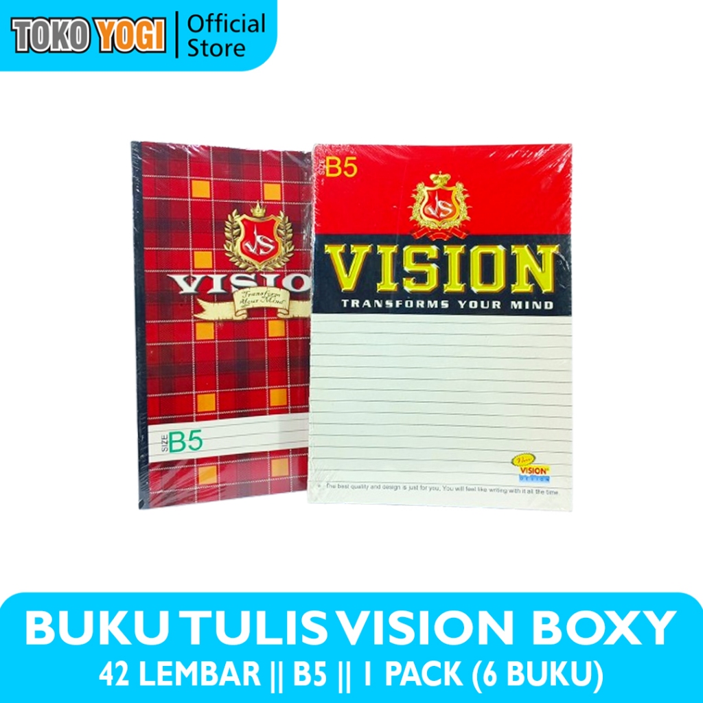 

BUKU TULIS VISION BOXY 42 LEMBAR || 1 PACK (6 BUKU)