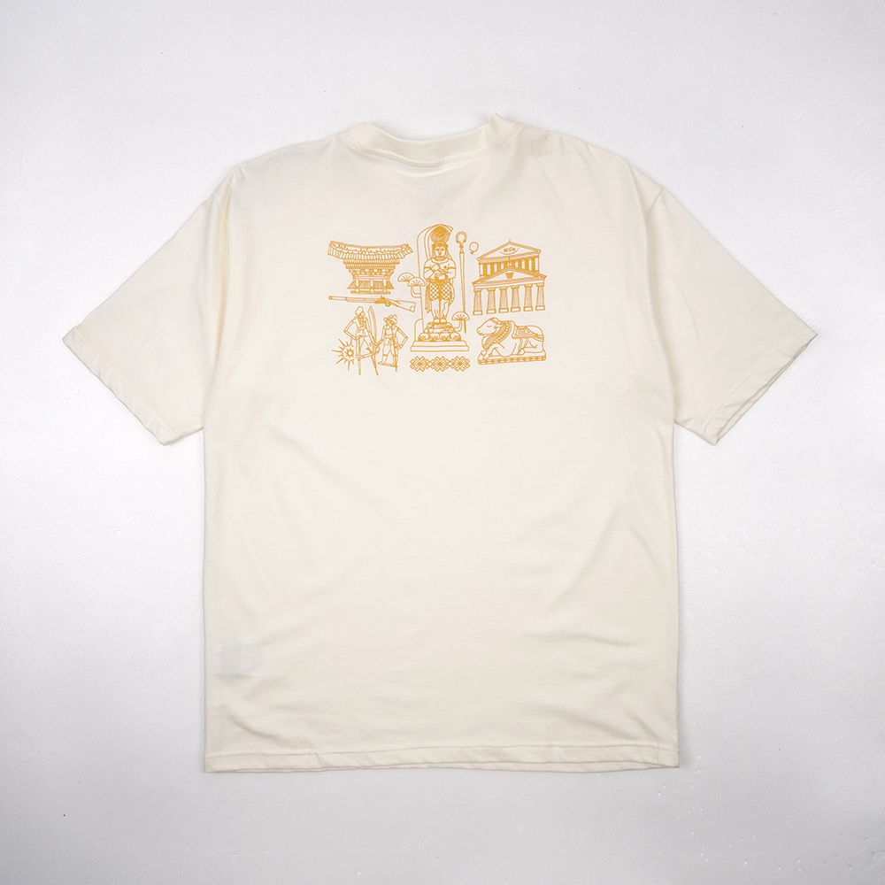 Dagadu Official Merch Museum Nasional Indonesia Kaos - Off White