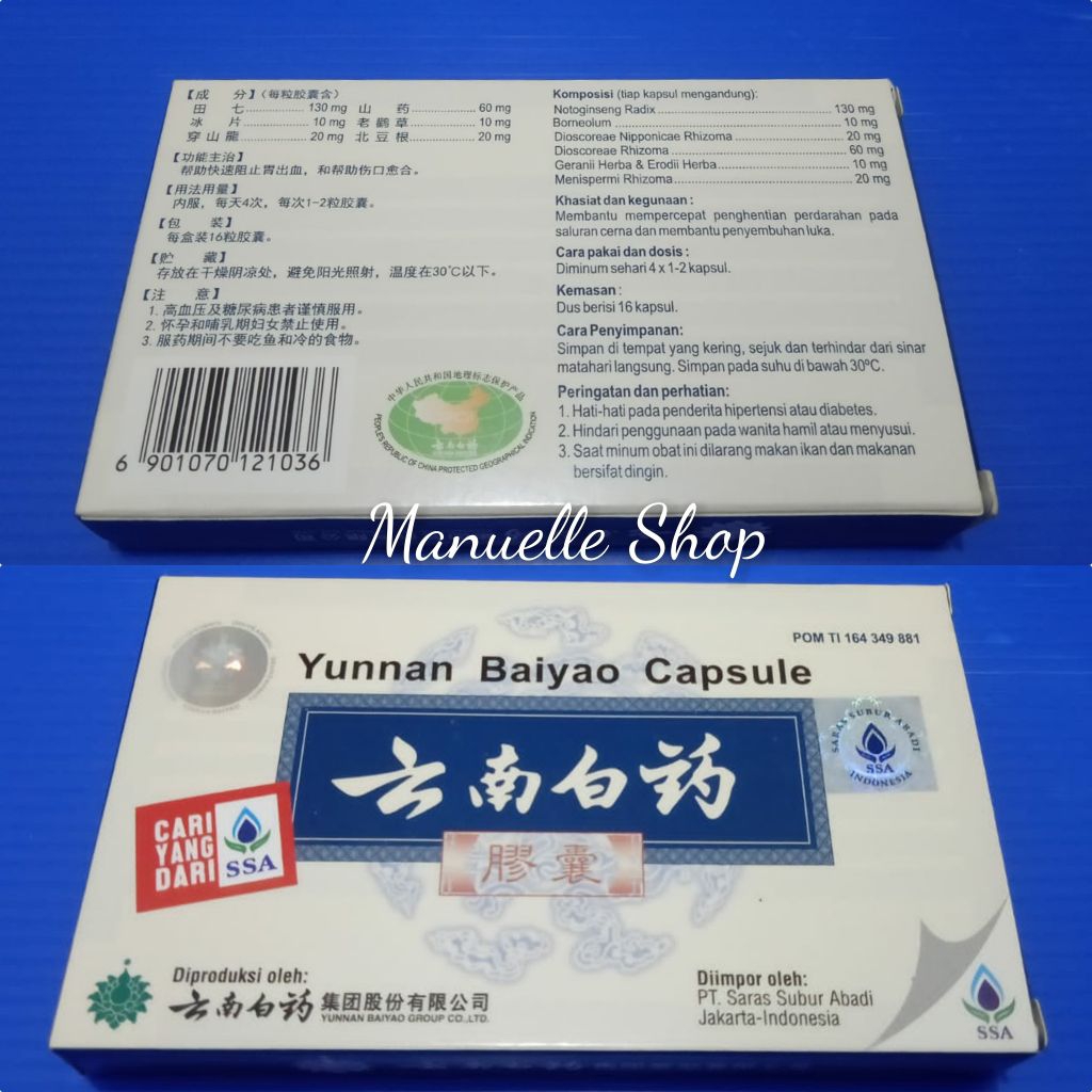 Yunnan Baiyao Capsule original SSA / Yunnan paiyou kapsul
