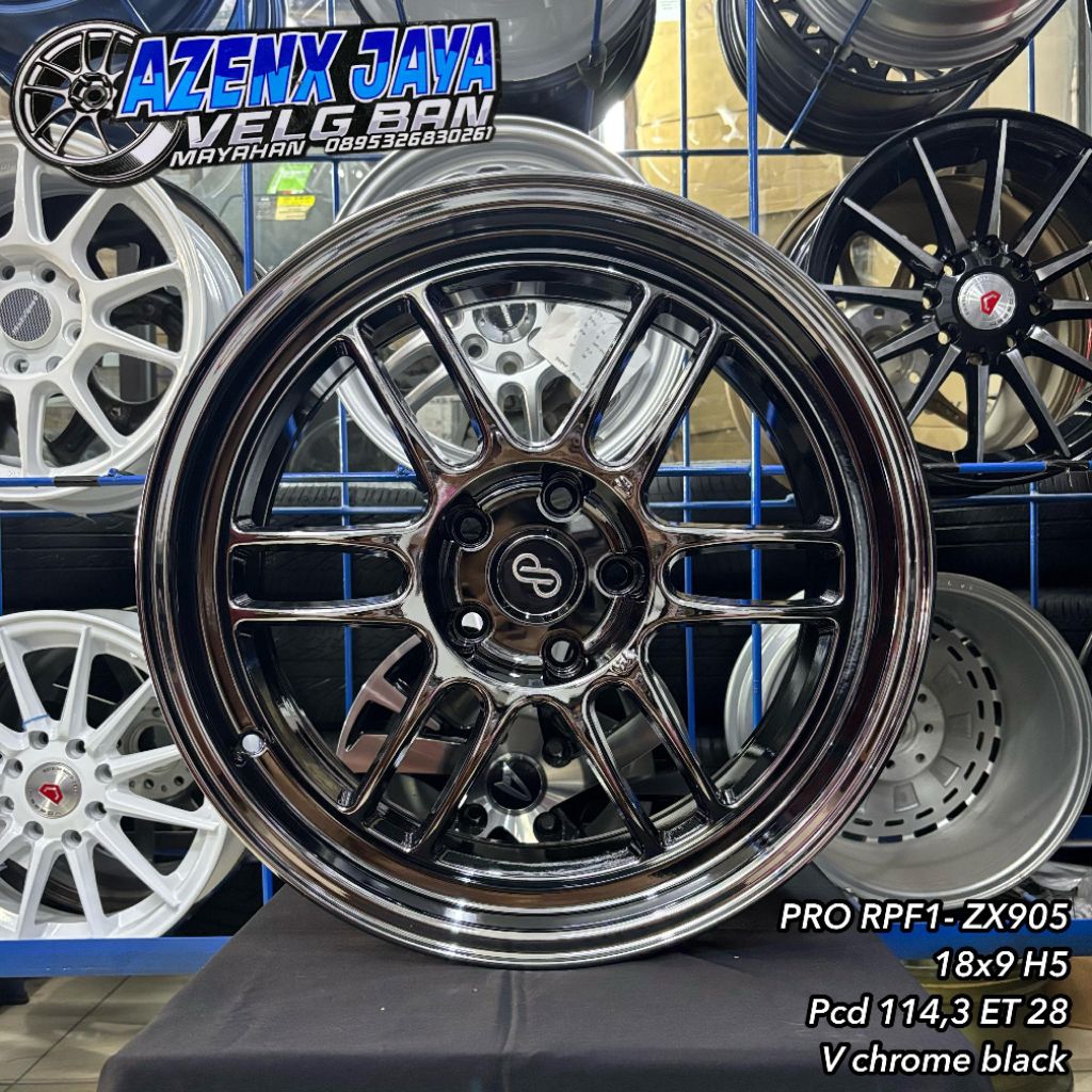 velg RPF1 R18 H5 black chrome