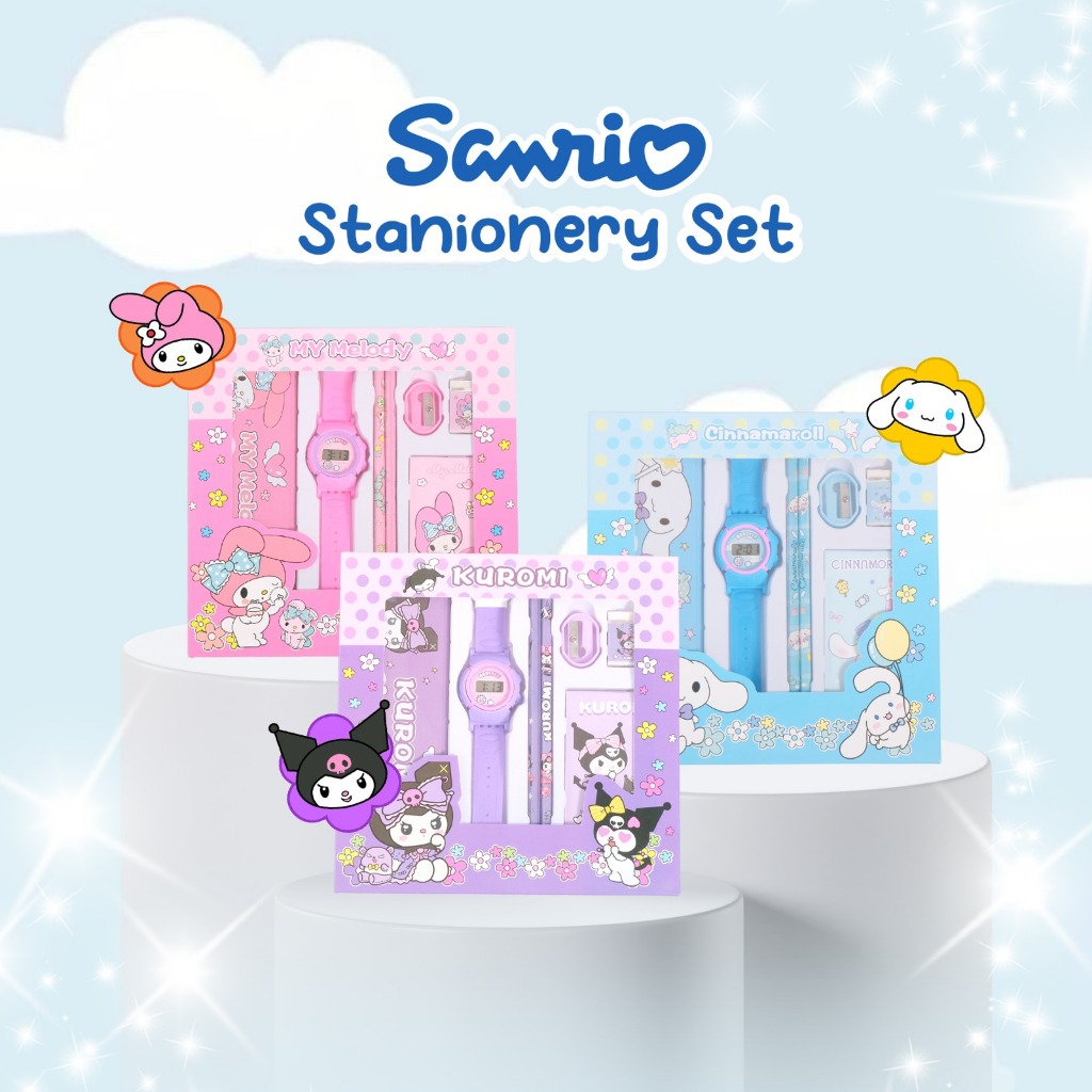 

Set Alat Tulis Sekolah Karakter Lucu Lengkap Jam Tangan Pensil Case Kuromi Melody Cinnamorol Imut Hadiah Kado Anak Perempuan