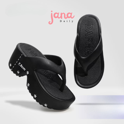 Jana | (003 WS) Sendal Wedges Wanita/Sendal Jepit Karet Wanita Tinggi 6,5cm