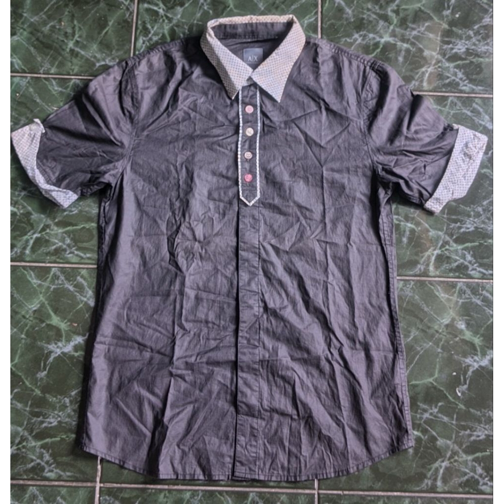 Kemeja Armani Exchange Black White Womens