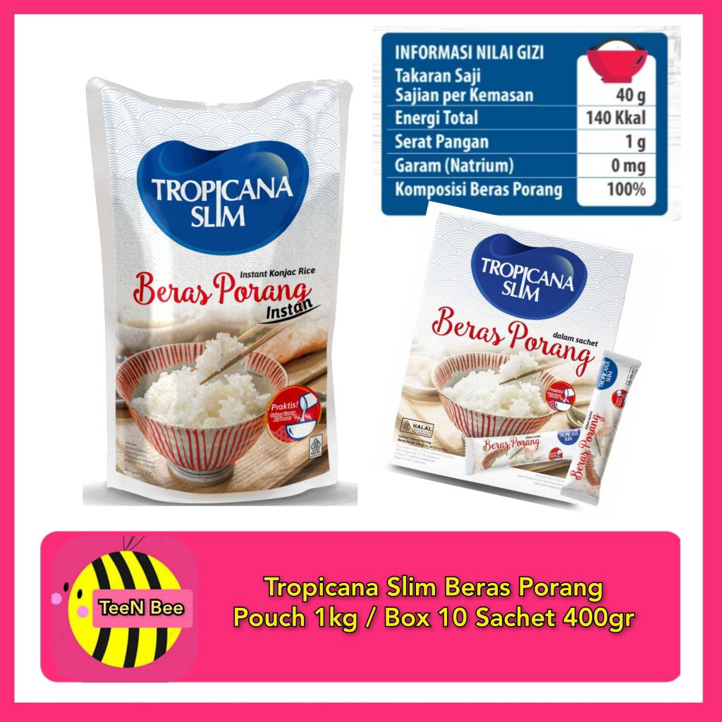 

Tropicana Slim Beras Porang Shirataki Instan 1 Kg / Box 10 Sachet 400 gr Kemasan Baru