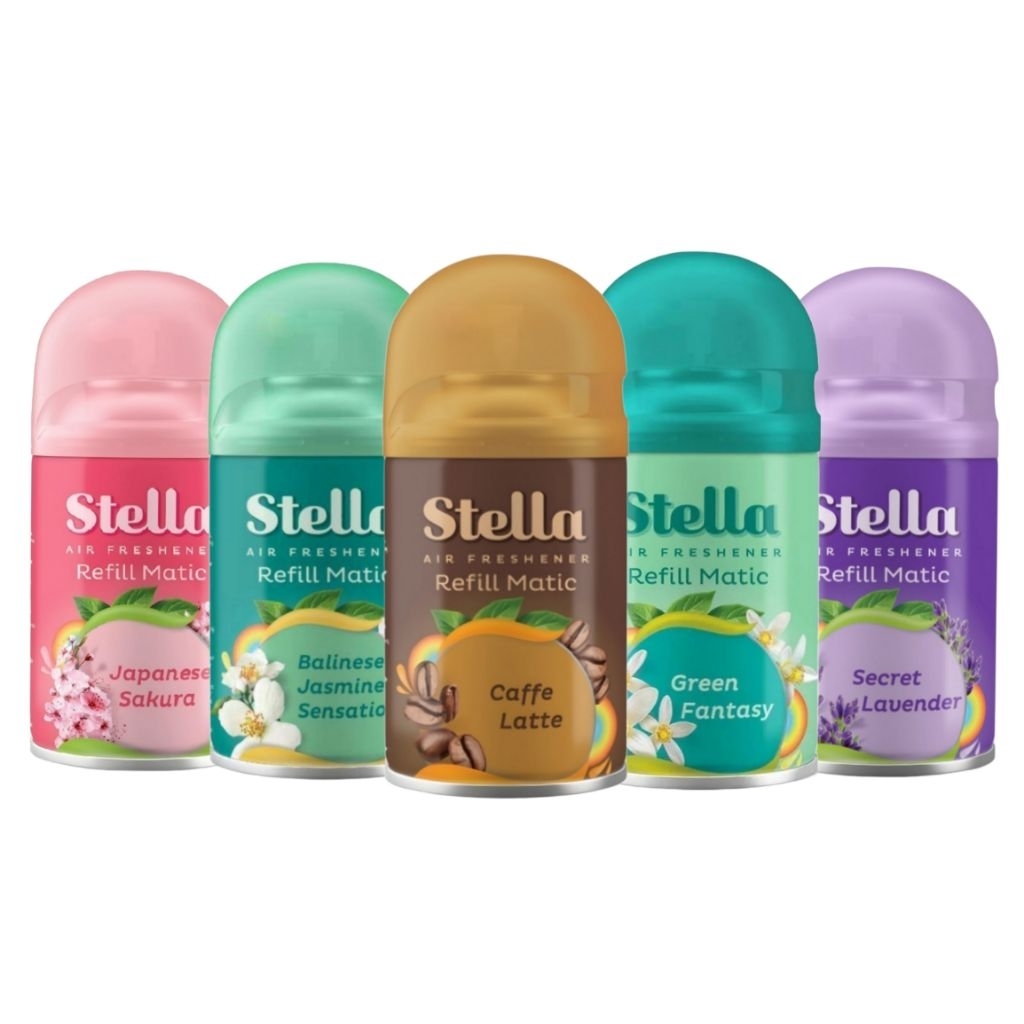 Stella Matic Refill 160ml Pewangi Ruangan Pengharum Rumah Otomatis Air Freshener Lavender Sakura Caf