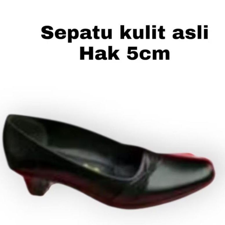 Sepatu kulit asli pantofel wanita
