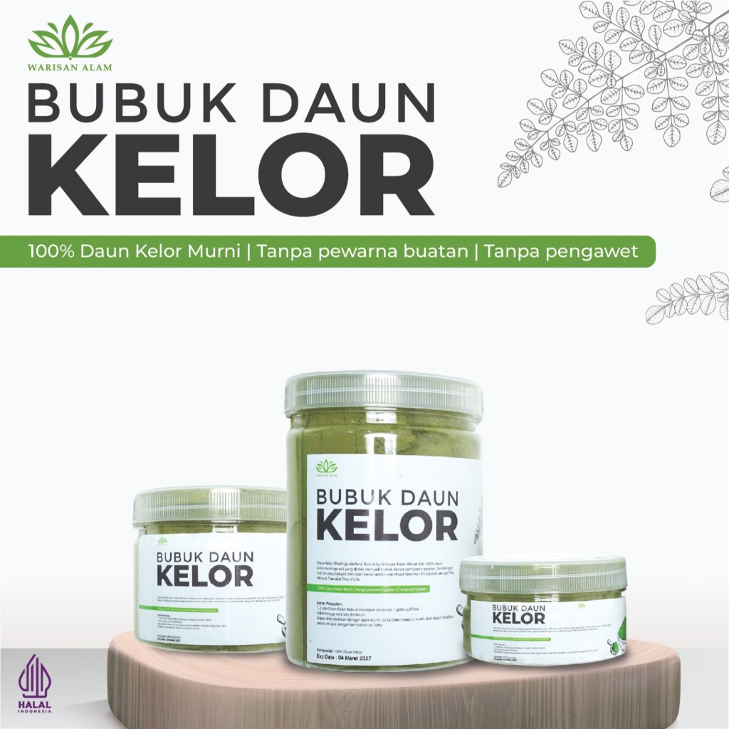 

Bubuk Daun Kelor Organik Warisan Alam - Bubuk Powder Moringa Serbuk Premium Pure Organic Super Halus