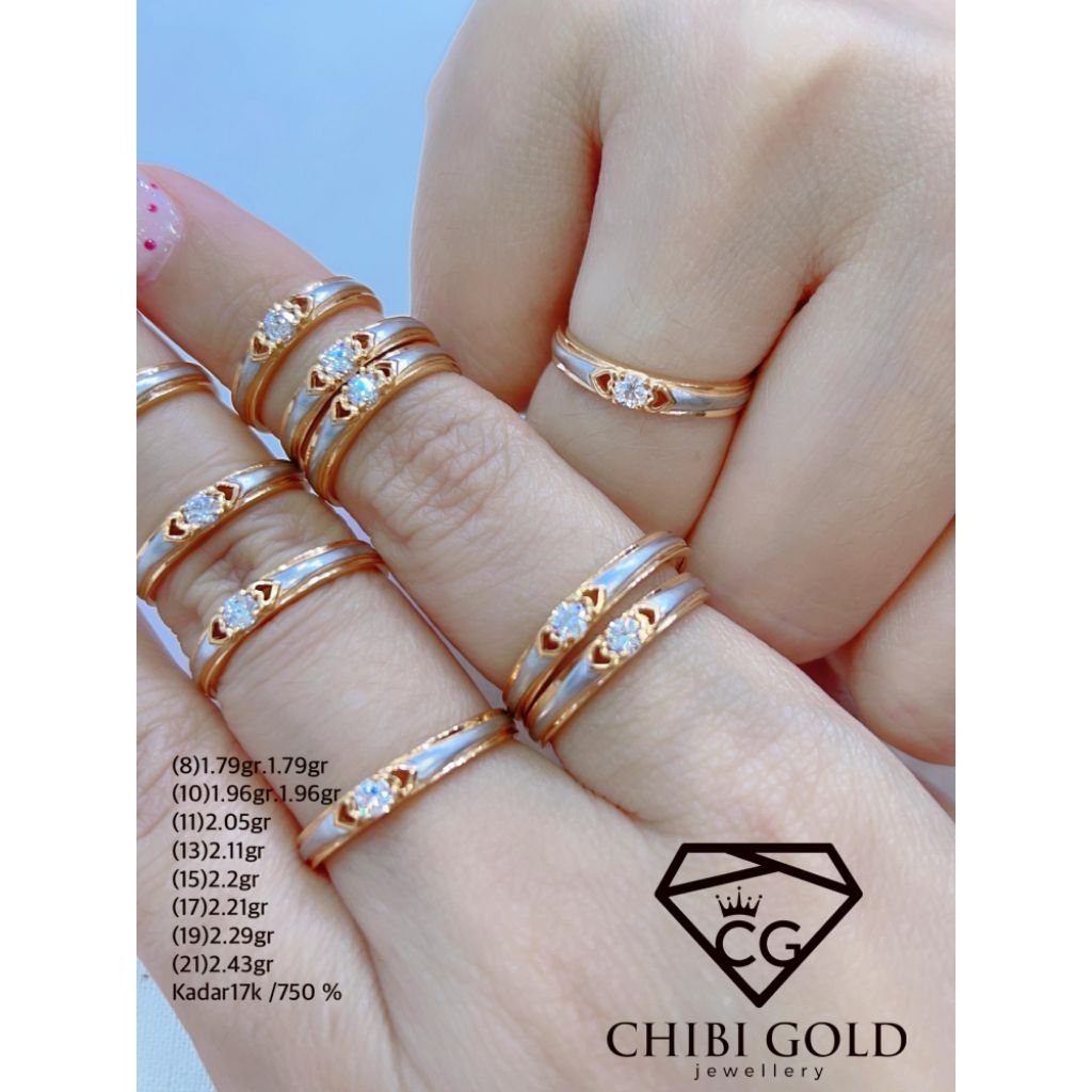 CHIBI GOLD JAWELLERY - Cincin couple emas 700 kadar 16k - chibigold