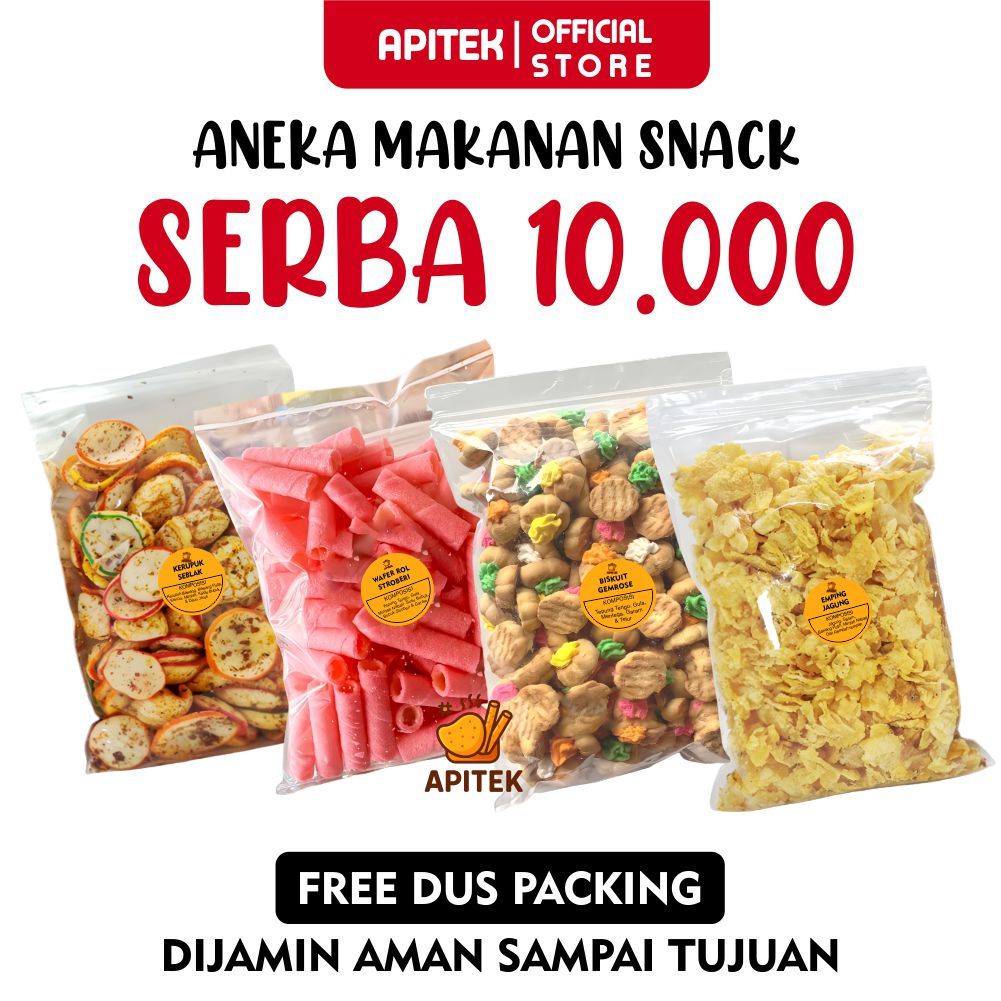 

Apitek Serbu Serba 10 Ribu Snack Camilan Terlengkap Pedas Manis Gurih Snack Makaroni Pedas