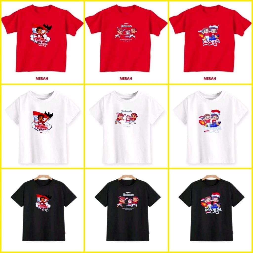Kaos kemerdekaan anak-anak Kaos 17 agustus