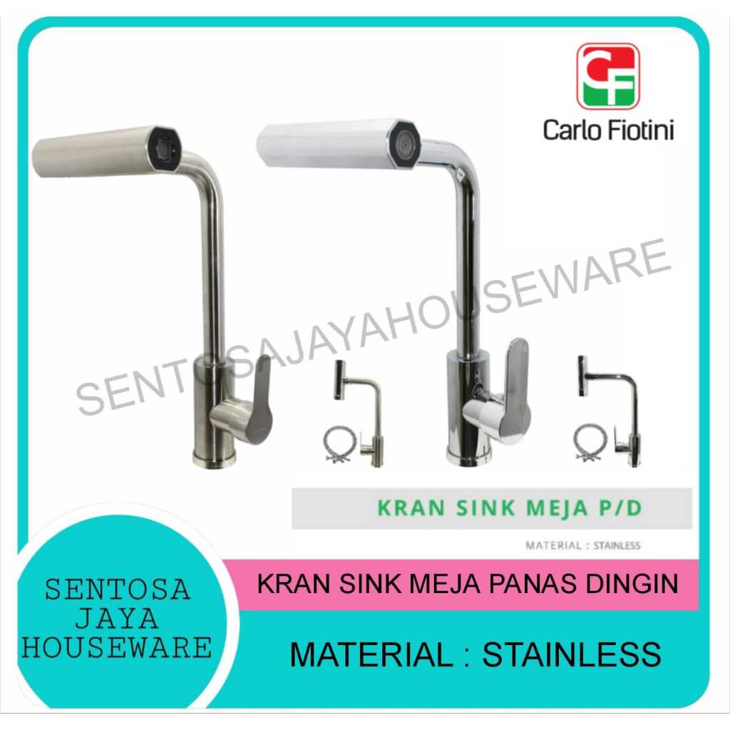 KRAN SINK MEJA PANAS DNGIN CARLO FIOTINI /  KRAN CUCI PIRING MEJA STAINLESS CARLO FIOTINI
