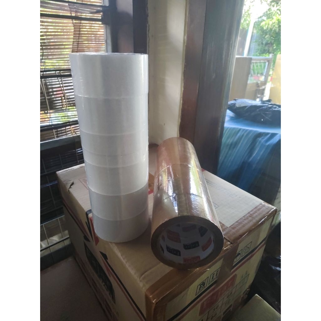 

LAKBAN COKLAT DAN BENING 5CMX72Yard Fajar tape