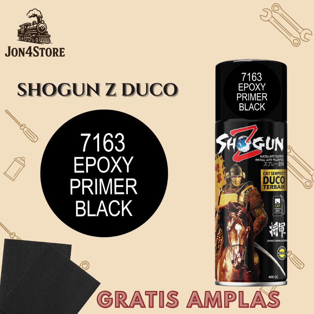 Cat Semprot Pylox Motor Shogun Z Paint Duco 7163 EPOXY PRIMER BLACK 400cc