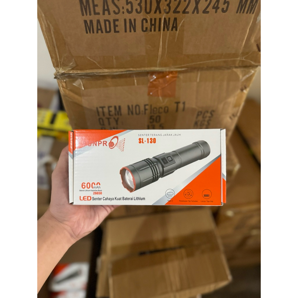 Senter LED Sunpro SL-130 – Terang Maksimal, Tahan Lama