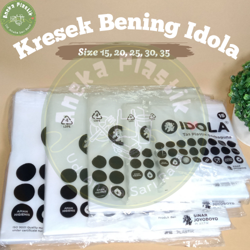 KRESEK BENING IDOLA PE  / PLASTIK KRESEK IDOLA BENING TRANSPARAN 15 20 25 30 35