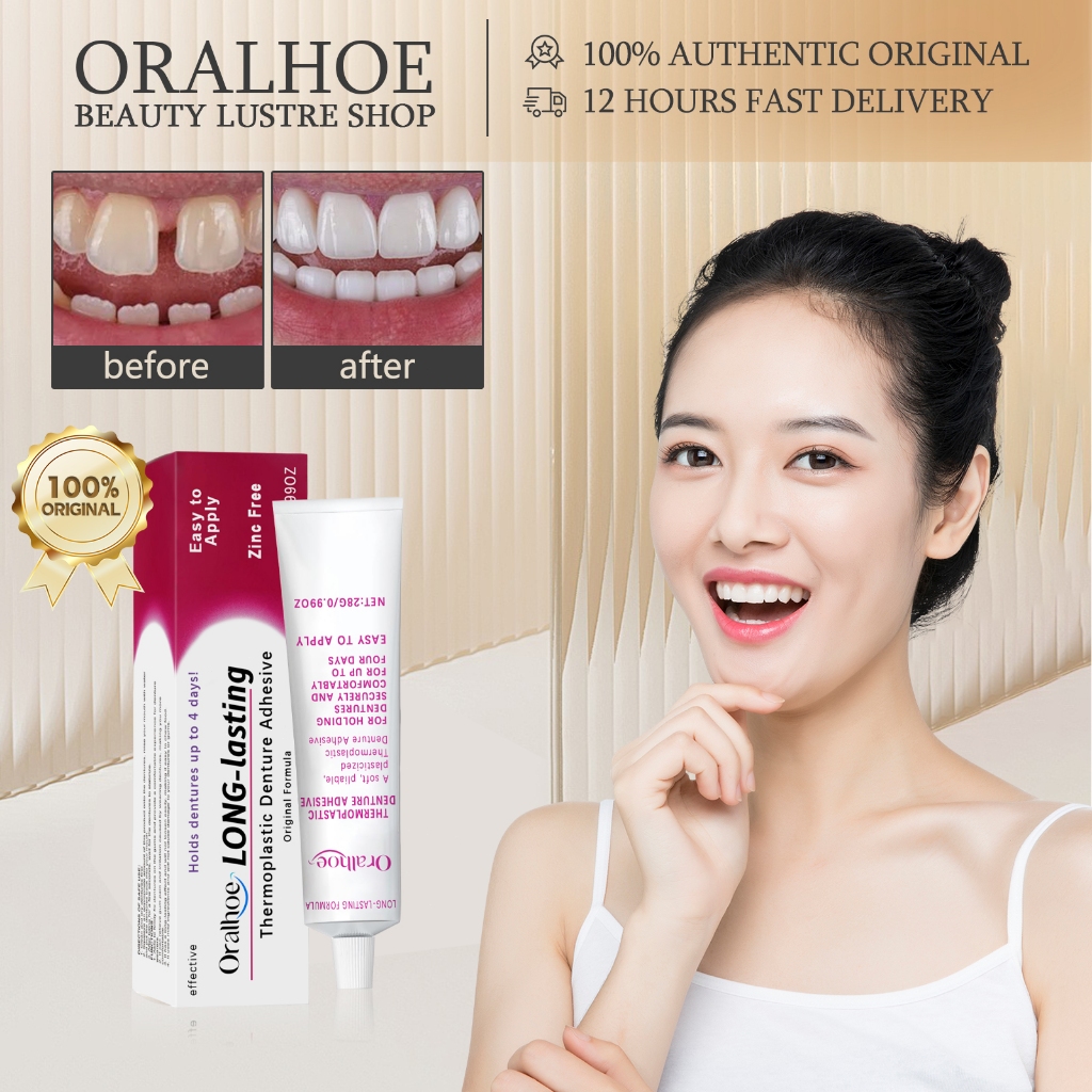 ORALHOE [COD/100%ORI] Lem Perekat Gigi Palsu 20g Lem Gigi Palsu Tahan Panas Perekat Gigi Palsu Tahan