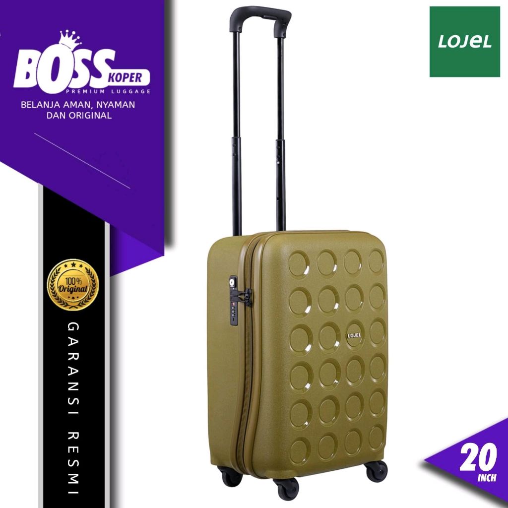 Koper LOJEL 20 inch cabin size hardcase kuat polypropylene tsa lock kabin