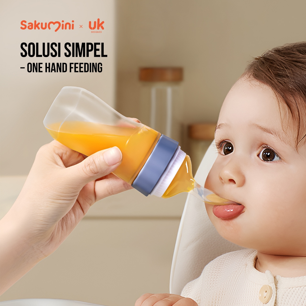 Sakumini Squeeze Spoon Feeder Silicone Botol Sendok Makan Mpasi Bayi