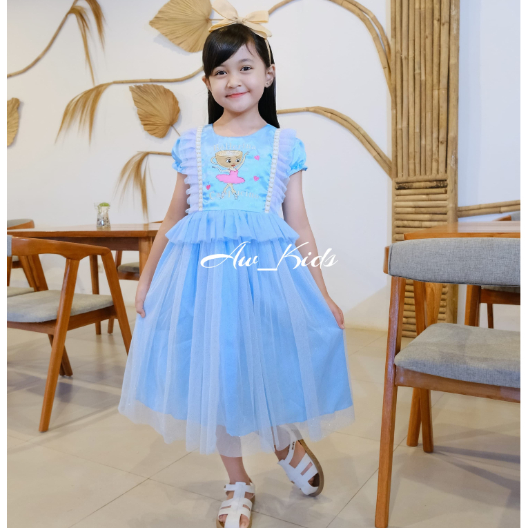 Dress Tutu Anak Perempuan, Dress Ballerina Cappucino Anak Perempuan Usia 3 Sampai 9 Tahun