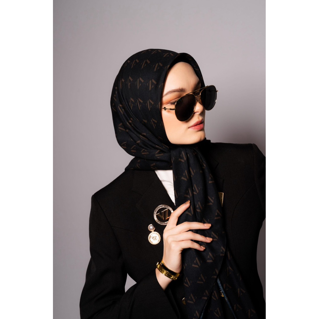 Vivi Zubedi Monogram Voal Scarf