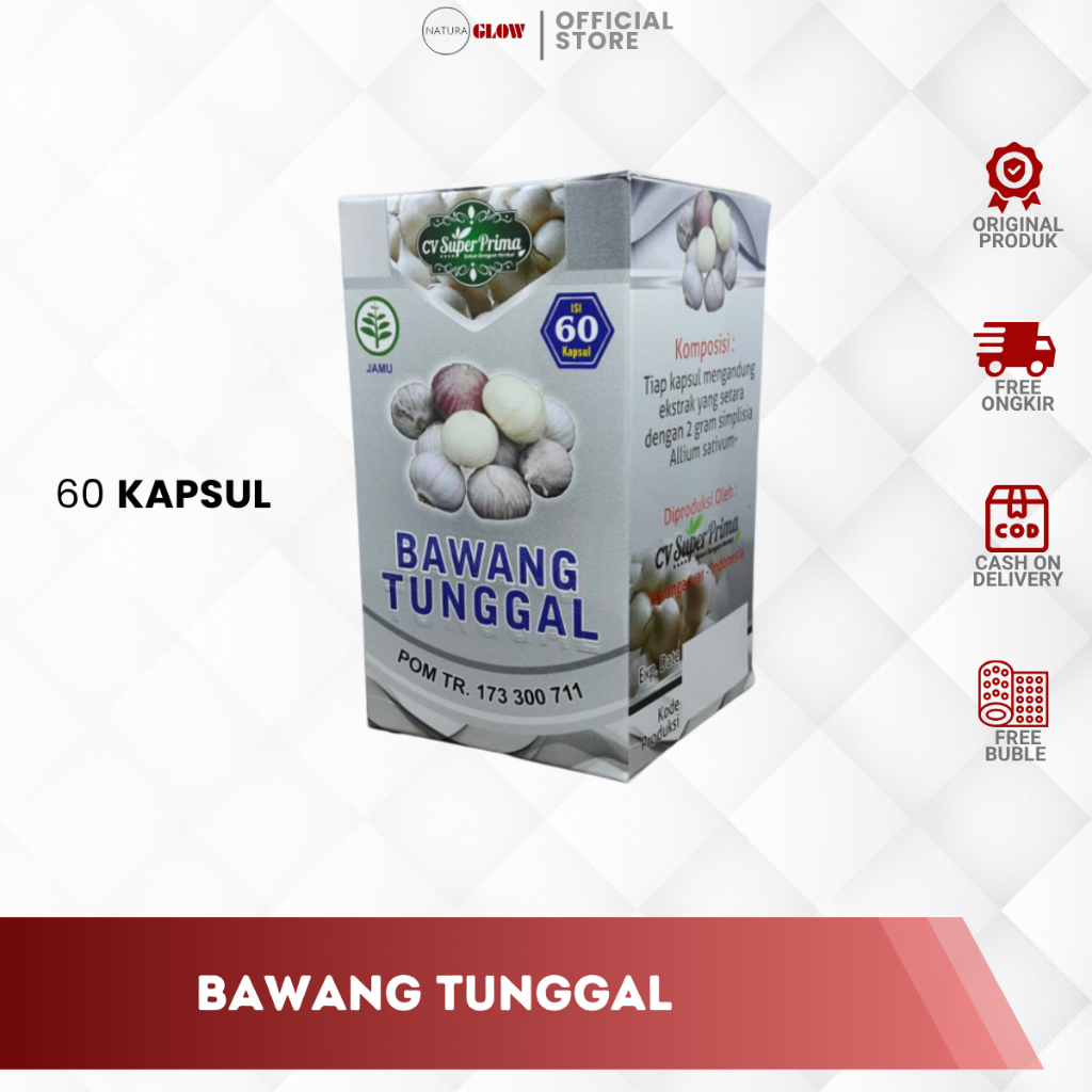 (BISA COD) BAWANG TUNGGAL ASLI CV SUPER PRIMA - anti kolesterol | kapsul bawang lanang original 100%