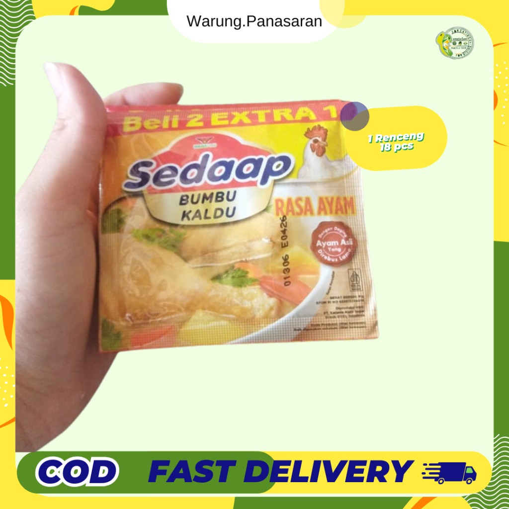 

Sedap Bumbu Kaldu Ayam Sapi Beli 2 Gratis 1, 1 Renceng isi 18 pcs