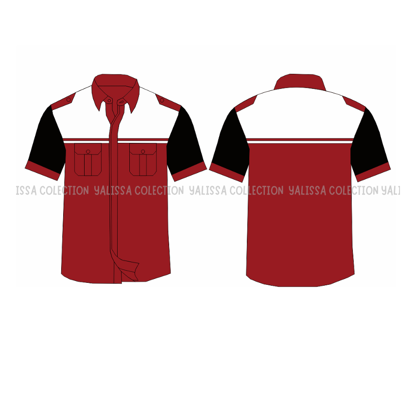 kemeja kombinas/seragam kantor/seragam kerja/baju kerja/kemeja kantor